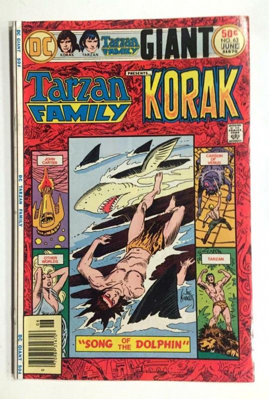 TARZAN FAMILY #63, VF, Korak, John Carter, Kubert, DC 1976  more DC in store