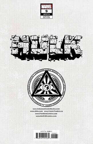 ??~MARVEL~HULK #9~SABINE RICH~UNKOWN 616~?VIRGIN VARIANT?~MONOLITH ~??