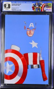 CAPTAIN AMERICA #2 CGC 9.8 ? JOHN TYLER CHRISTOPHER NEGATIVE SPACE VIRGIN