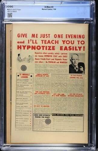 X-Men #3 1964 Marvel Comics CGC 4.5 1st app Blob