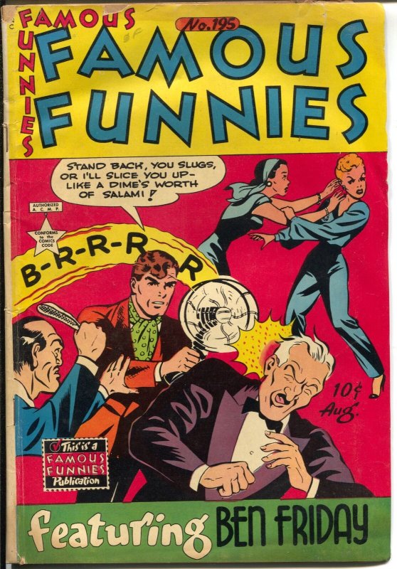 Famous Funnies #195 1951-Steve Roper-girl fight cover-Scorchy Smith-G