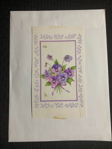 HAPPY MOTHERS DAY Purple & Violet Flowers 5x8.5 Greeting Card Art #MD7555