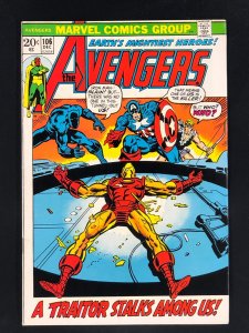 The Avengers #106 (1972) FN+ 2nd App Space Phantom; Grim Reaper Cameo