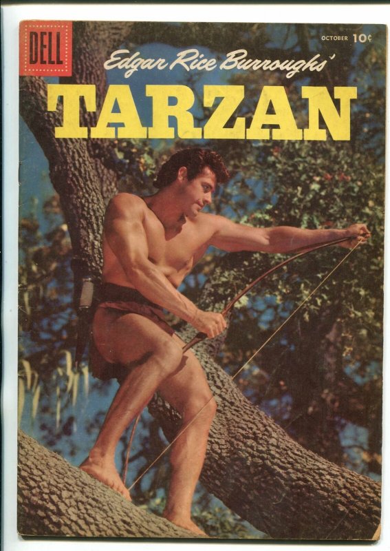 TARZAN #85-1956-DELL-GORDON SCOTT COVER- BURROUGHS- MARSH- MANNING-vg minus