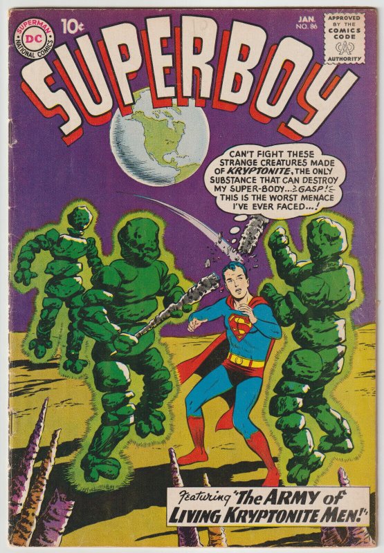 Superboy #86 (Jan 1961, DC), VG condition (4.0), 4th Legion app, intro Pete Ross