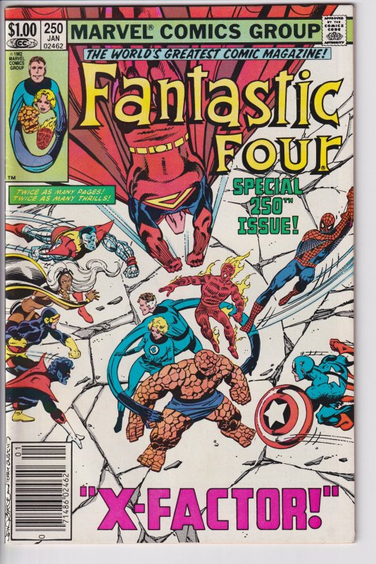 FANTASTIC FOUR #250 NEWSSTAND (Jan 1983) VF+ 8.5 white! John Byrne!