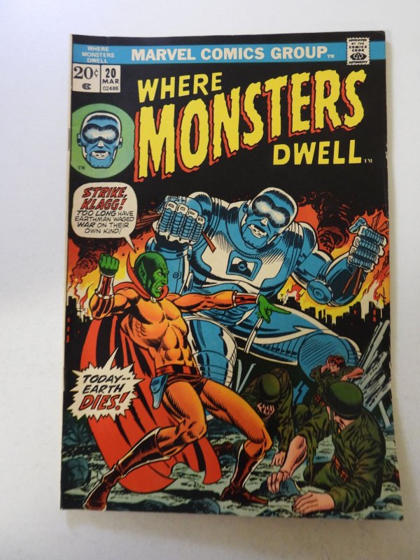 Where Monsters Dwell #20 (1973) FN+ condition