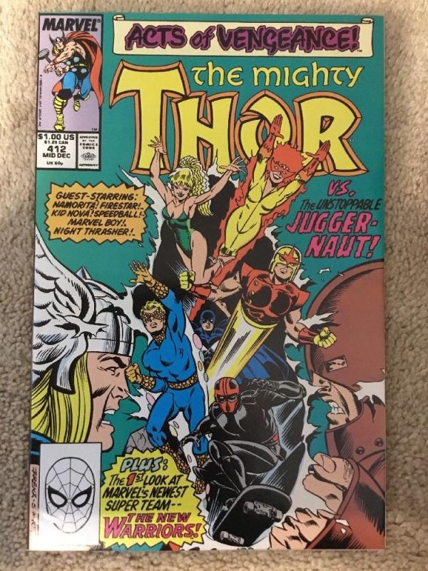 Marvel Thor 412 * 1st Appearance Of The New Warriors * VF+