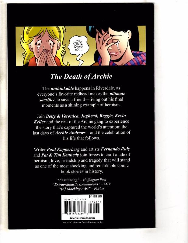 5 Life With Archie Comics #37 (5 diferentes variantes) casi nuevo 1st imprime muerte de TW55 