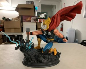 Marvel Mighty Thor Strike Down Version Painted Statue (Damaged See Description) 