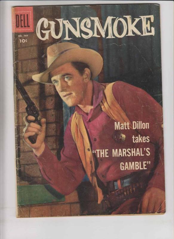 Four Color #769 VG- gunsmoke - silver age dell comics western - matt dillon 1956