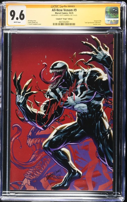 All-New Venom #9  J. Scott Campbell SIGNED Graded 9.6
