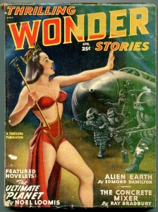 Thrilling Wonder Stories Pulp April 1949- Ray Bradbury- Headlight cover G/VG