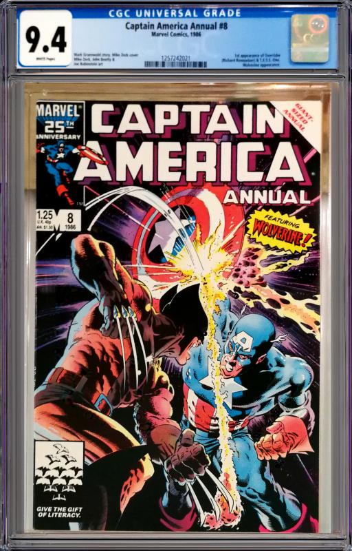 Captain America Annual #8 CGC Graded 9.4 1st Appearance of Overrider & TESS-One