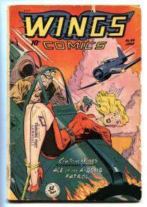 WINGS COMICS #94 Golden-Age Weird menace bondage cover-Wild issue! 