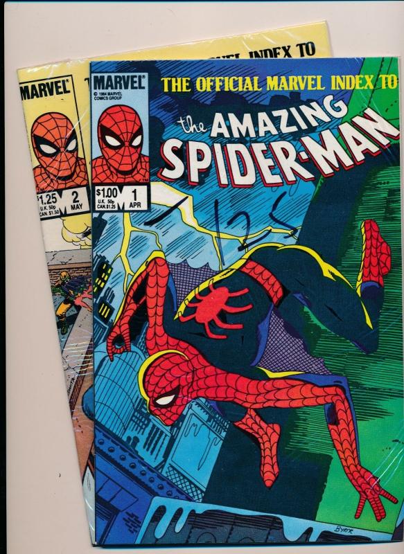 Marvel Comics Mixed lot INDEX AMAZING SPIDERMAN #1(1984) & #2(1985) F/VF (HX680)