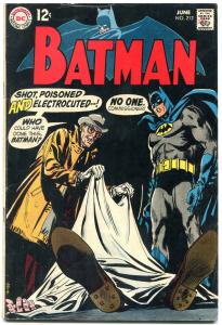 BATMAN #212 1969- DC Silver Age Last 12 cent issue FN