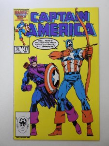 Captain America #317 Direct Edition (1986) Guest Starring Hawkeye! Beautiful NM-
