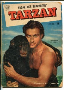 TARZAN #24-1951-DELL-BURROUGHS-MARSH-LEX BARKER PHOTO COVER-good