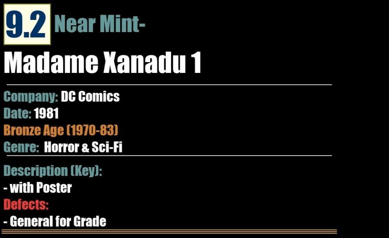 Madame Xanadu 1 (1981) NM- Bronze Age DC Comics