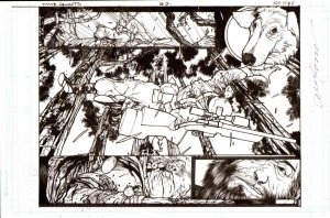 Time Grunts #8  pgs 10 & 11  Original Alex Sanchez Art Signed Double page splash