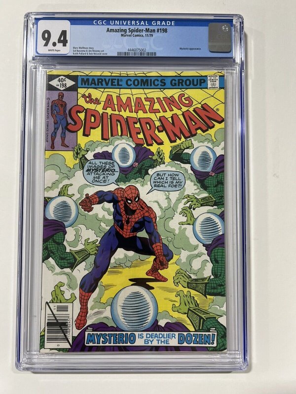 Amazing Spider-Man 198 1979 Cgc 9.4 White pages Marvel Comics