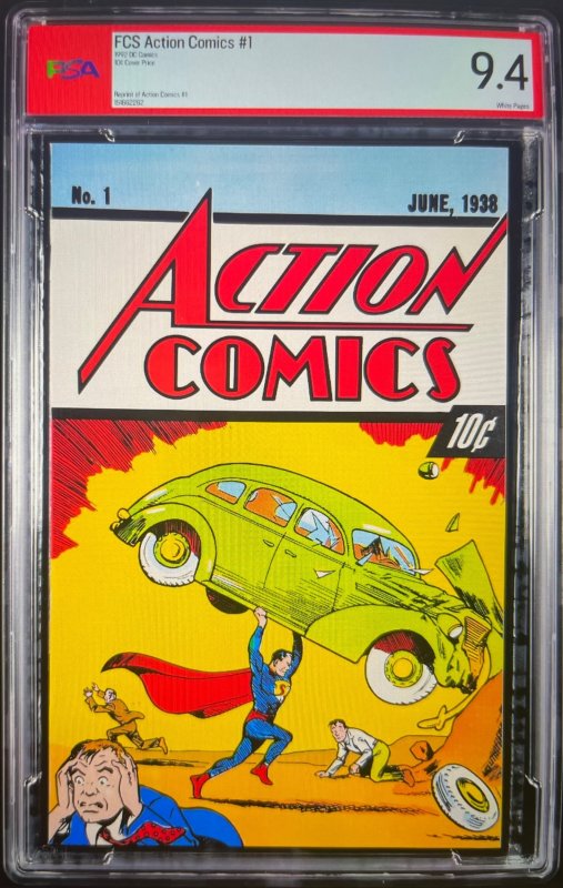 1992 DC Comics Action Comics #1 10 cent Cover, PSA Graded 9.4