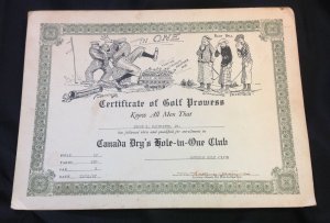 original 1927 Briggs  Hole in one Golf certificate Bringing up Father artist