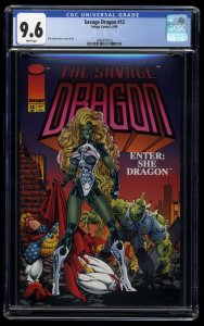 Savage Dragon #12 CGC NM+ 9.6 White Pages 1st She-Dragon!