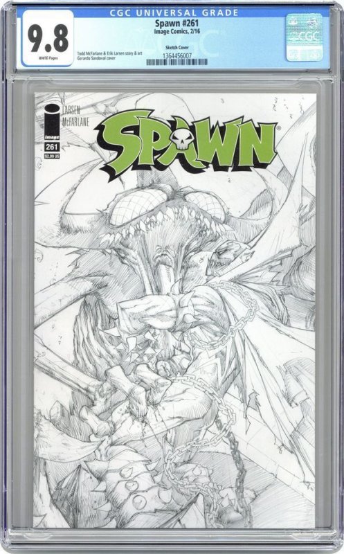 Spawn 261 Image 2016 CGC 9.8 Cvr B Sandoval B&W Sketch Variant Top Census Grade