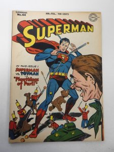 Superman #44 (1947) VG+ Cond 1 in spine split, centerfold detached bottom staple