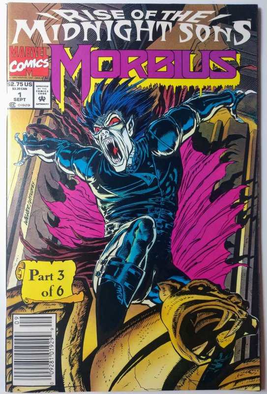 Morbius: The Living Vampire #1 (8.5, 1992) NEWSSTAND, 1st ongoing solo title