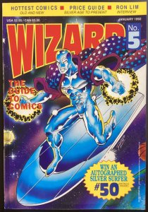 Wizard Magazine #5 Ron Lim, Peter David, Silver Surfer W/ POSTER & INSERT 1991 