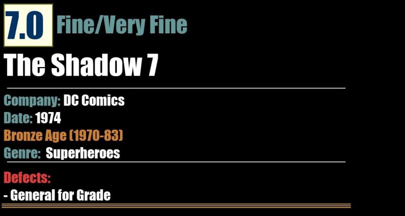 The Shadow 7 (1974) FN/VF 7.0 Bronze Age DC Comics