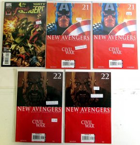 Avengers Lot 5 #Mighty 9, New 21 x2, 22 x2 2006 Marvel Civil War Comics