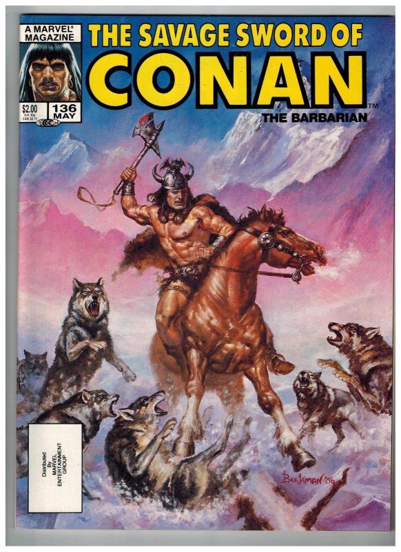 The Savage Sword Of Conan The Barbarian # 136 NM Marvel Magazine Sonja Kull S76