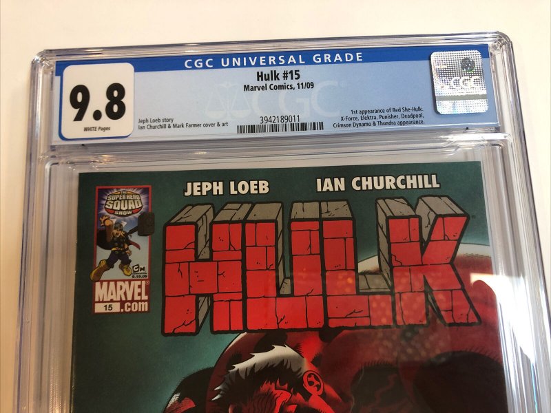 Hulk (2009) #  15 (CGC 9.8 White Pages) 1st App Red She-Hulk