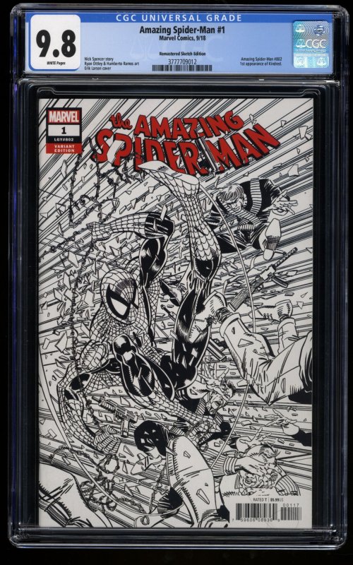 Amazing Spider-Man (2018) #1 CGC NM/M 9.8 Remastered Sketch 1:2000 Variant!