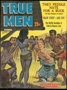 TRUE MEN MAGAZINE FEB 1961-SPICY NATIVE COVER-TORTURE VF/NM