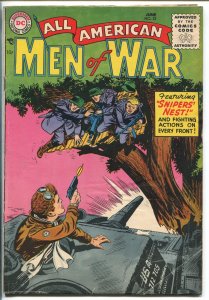 ALL AMERICAN MEN OF WAR #22-1955-WWII-DC-SILVER AGE-SNIPERS NEST-WWI STORIES-vg+ 