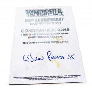 Vampirella 50Th Anniversary Sketch Card By Wilson Ramos Jr Dynamite (G)