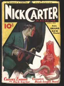Nick Carter #2 4/1933-Crooks' Empire-hooded menace villain-octopus tentacle...