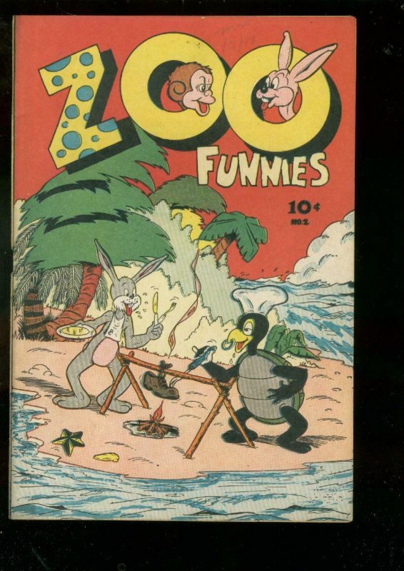 ZOO FUNNIES #2 1945-FUNNY ANIMALS-RARE CHARLTON PUBLICA VF 