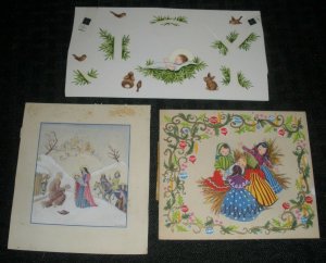 CHRISTMAS Nativity Scenes & Children 3pcs 6x3.25 Greeting Card Art #263 279