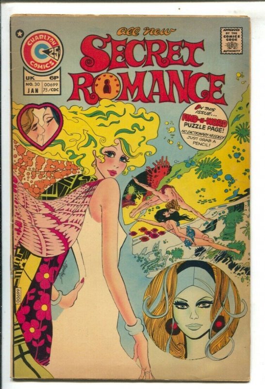 Secret Romance #30 1974-spicy psychedelic Good Girl Art cover-Demetrio-FN/VF 