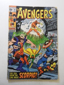 The Avengers #72 VG Condition moisture stains