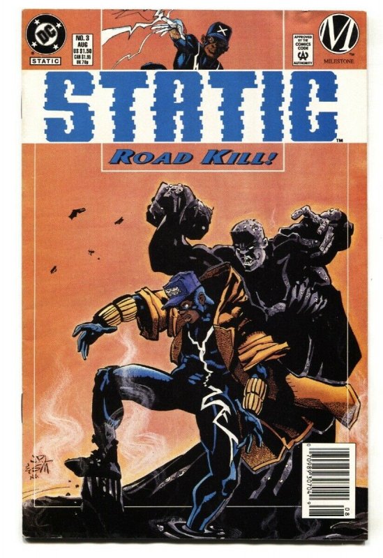 Static #3 1993- DC comic book NEWSSTAND VARIANT COVER