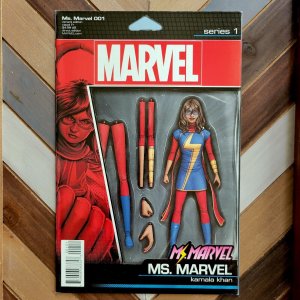 MS. MARVEL #1 (Marvel 2016) Vol 4, Action Figure variant, Super Famous Part 1