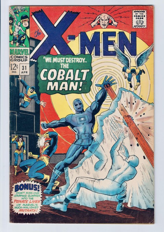 The X-Men #31 (1967) 1st Cobalt! VF