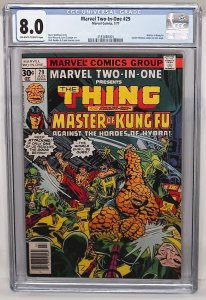 MARVEL TWO-in-ONE #29 CGC 8.0 The Thing and Master of Kung Fu Marvel Comics